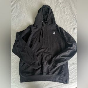 Worn black Lonely Ghost hoodie.